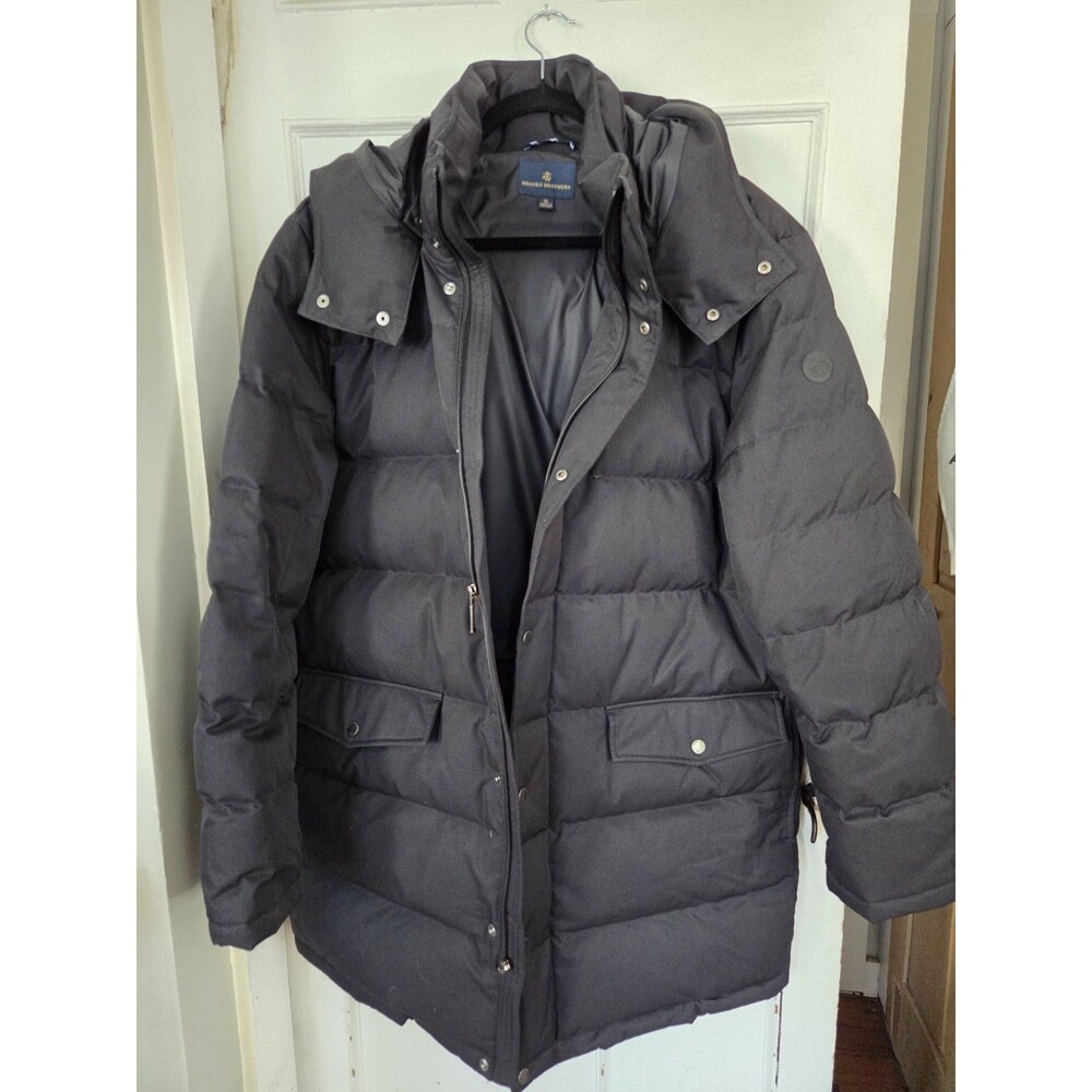 Brooks Brothers Mens Quilted Long Puffer Down Hooded Parka Jacket Coat XL $498